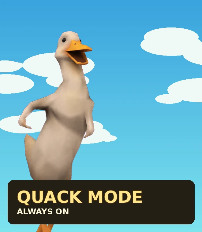 Meme illustration of DuckPack on blue sky
